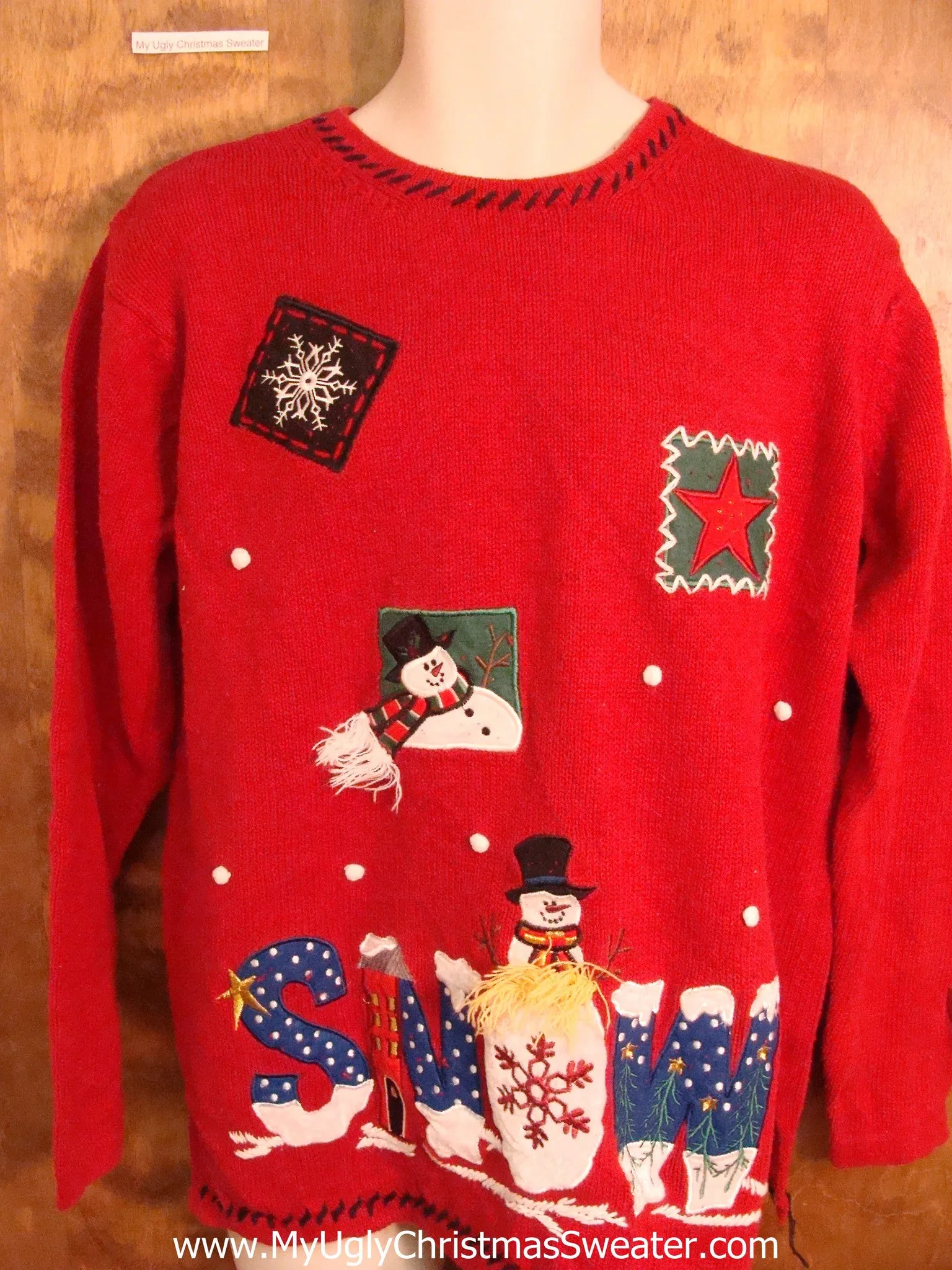 Red SNOW Themed Funny Christmas Sweater