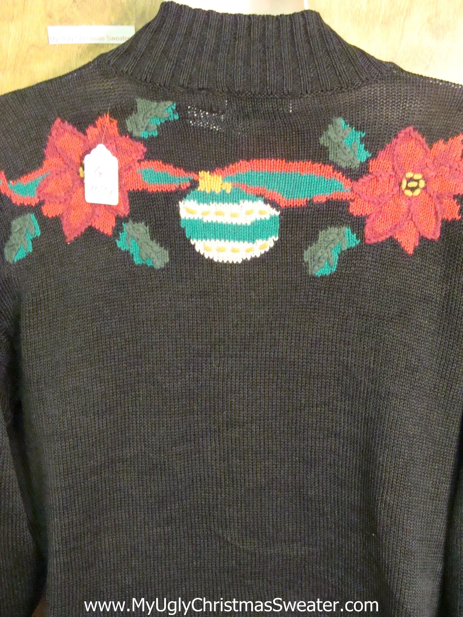 REtro 80s Bows and Ornaments Light Up Ugly Xmas Sweater