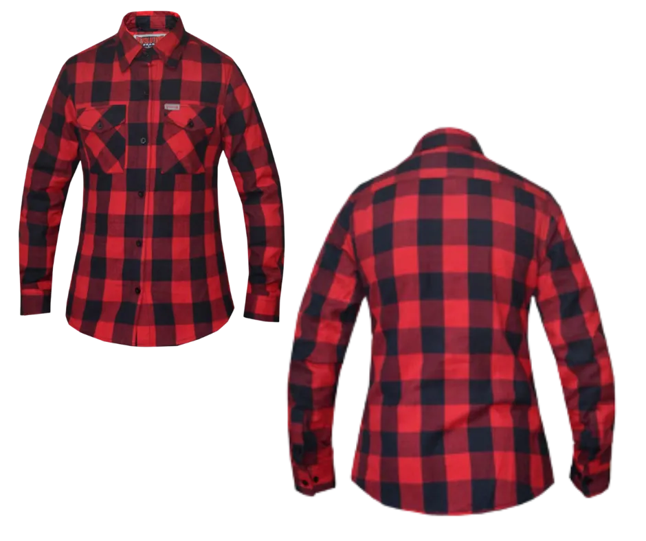 Revolution Gear Plaid Black and Red Ladies Flannel Shirt