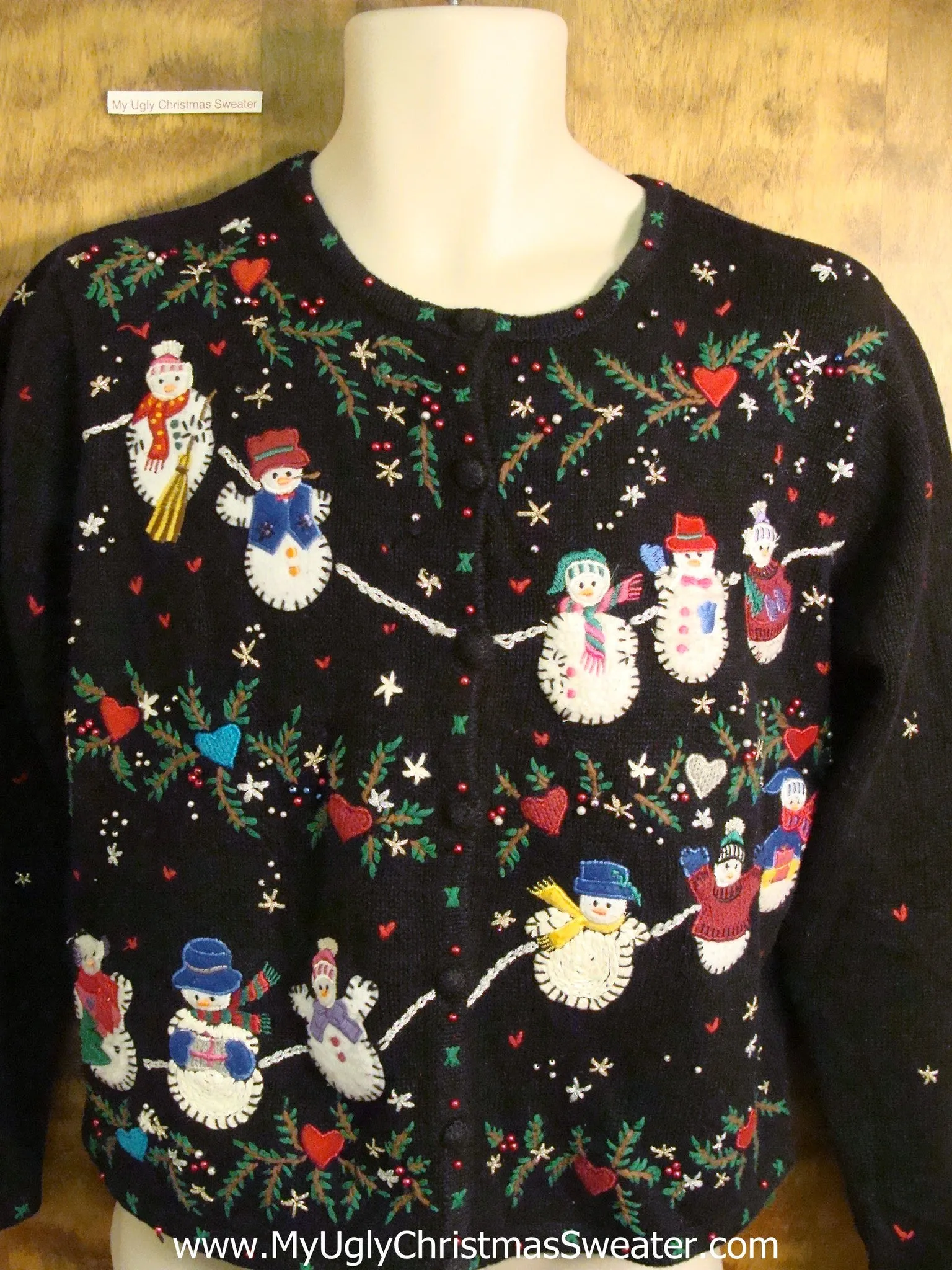 Snowman Clothesline Tacky Bad Christmas Sweater