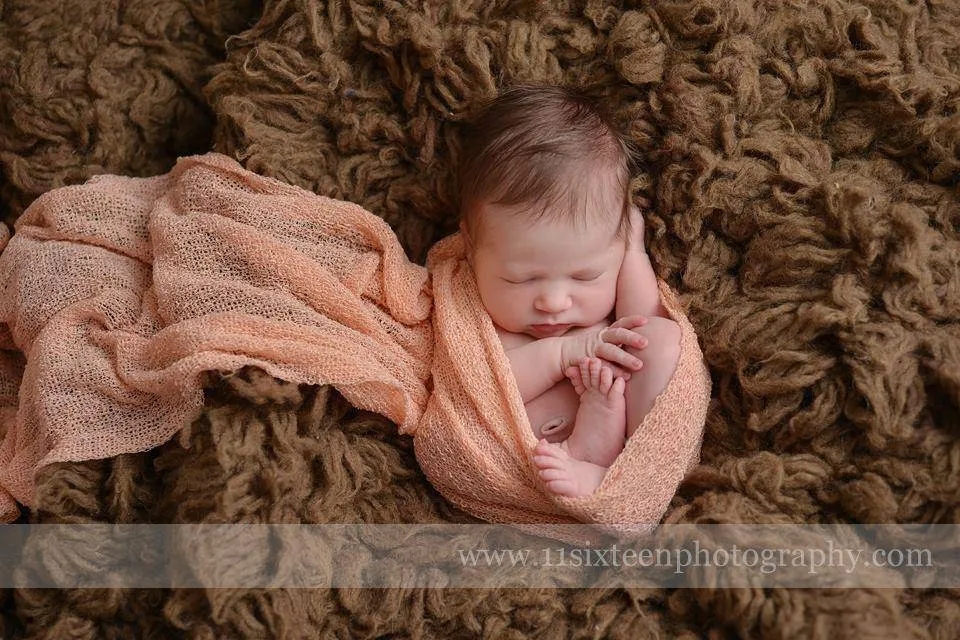 Soft Peach Stretch Knit Baby Wrap