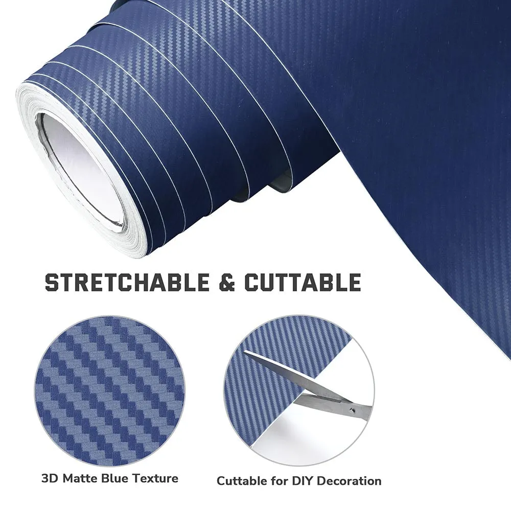 TheLAShop Blue Carbon Fiber Wrap 98ft x 5ft 3D Car Vinyl Sticker Roll