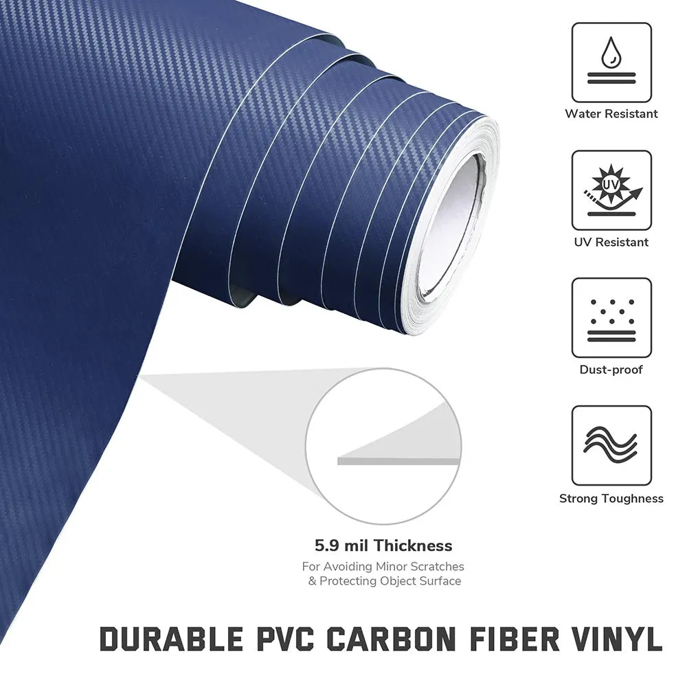 TheLAShop Blue Carbon Fiber Wrap 98ft x 5ft 3D Car Vinyl Sticker Roll