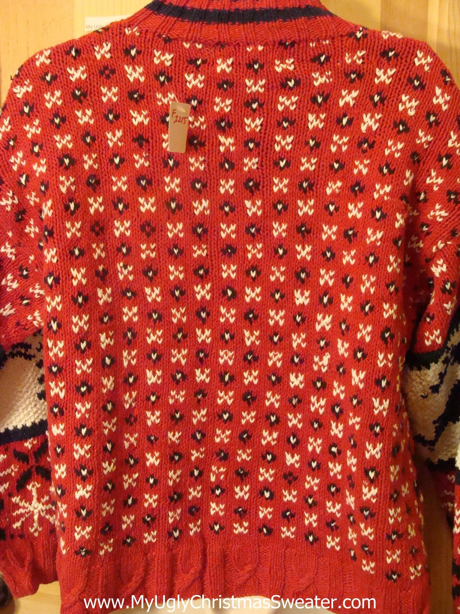 Ugly Red Christmas Sweater Reindeer Vintage Style