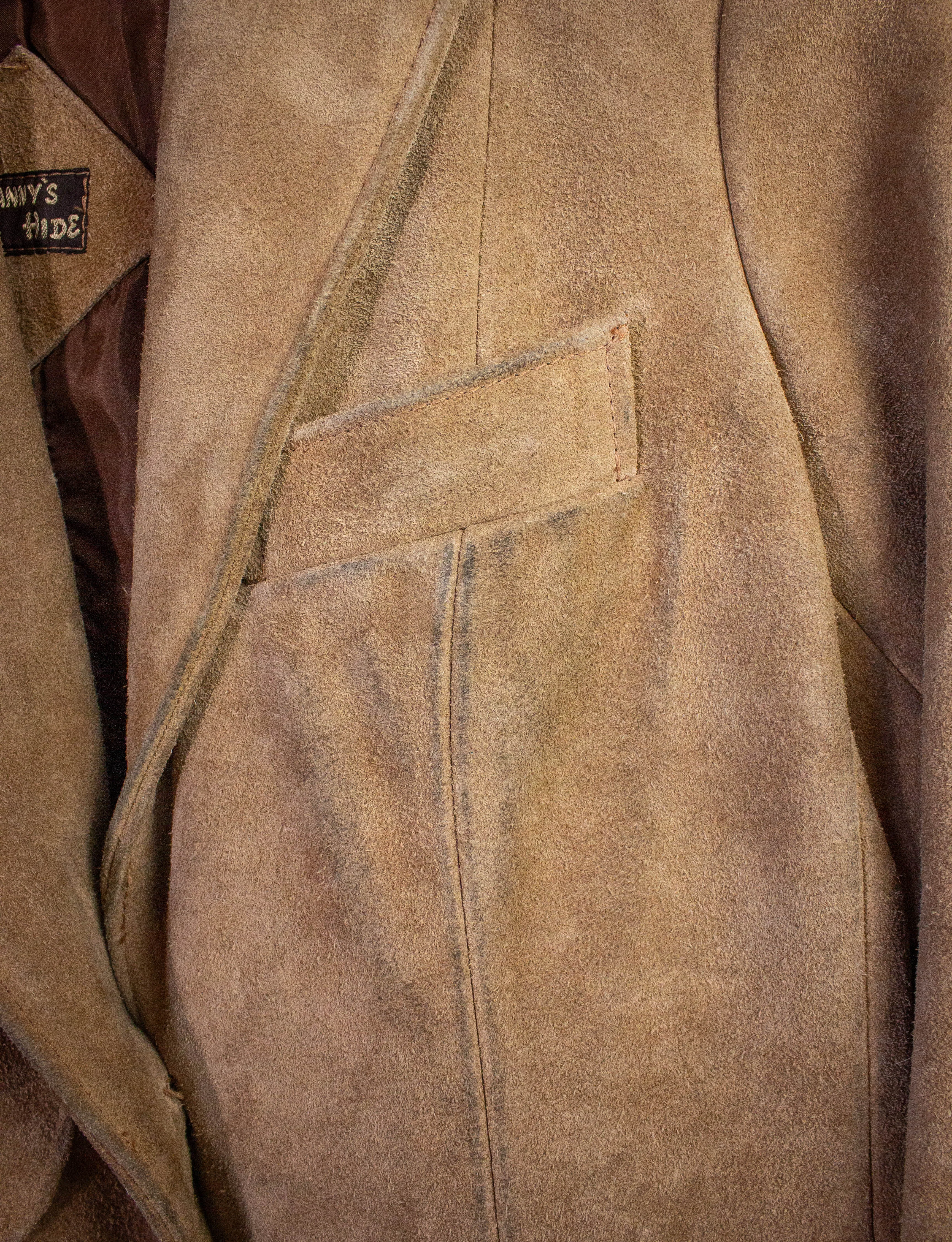 Vintage Fanny's Hide Suede Blazer Jacket 70s Tan Small